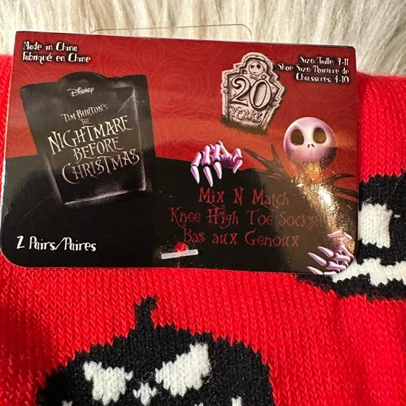 Disney’s The Nightmare Before Christmas knee high toe socks. NWT - Picture 6 of 10